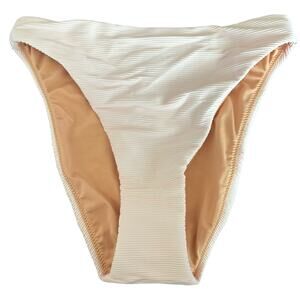 J. Crew NWT Pastel Pink Ribbed High-Rise Cheeky Bikini Bottom Size XXS